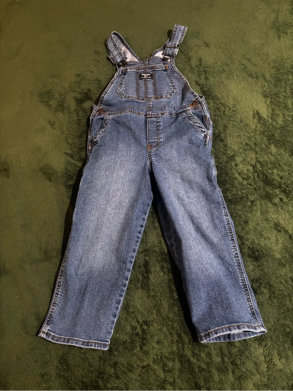 OshKosh B’gosh Boys Jean Denim Cargo Overalls 5T Utility Bib Pants